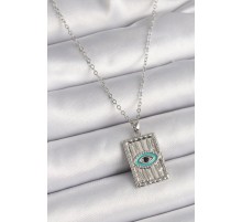 316L Çelik Gümüş Renk Zirkon Taşlı Göz İşleme Detaylı Plaka Model Kadın Küpe - TJ-BKO9616