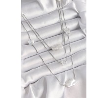 Pirinç Gümüş Renk Ezme İnci Model Çoklu Kadın Kolye - TJ-BKO9620