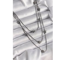 Pirinç Füme Renk 3'Lü Yıldız Model Kadın Kolye - TJ-BKO9623