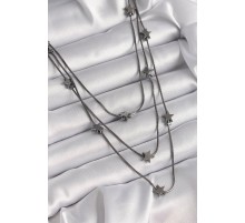 Pirinç Füme Renk 3'Lü Yıldız Model Kadın Kolye - TJ-BKO9623