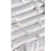 Pirinç Gümüş Renk Beyaz İnci Kalp Model Kadın Kolye - TJ-BKO9624