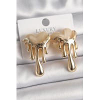Pirinç Gold Renk Beyaz Sedefli Akan Kalp Model Kadın Küpe TJ-BKP9893