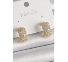 Pirinç Gold Renk Zirkon Taşlı Kadın Küpe - TJ-BKP9933