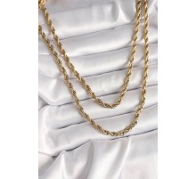 316L Çelik Gold Renk Burgu Zincir Kadın Kolye - TJ-BKO9658