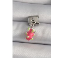 316L Çelik Gümüş Renk Sallantı Ejder Meyvesi Model Nomination Charm - TJ-BC1175