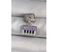 316L Çelik Gümüş Renk Sallantı Mor Piyano Figür Nomination Charm - TJ-BC1179