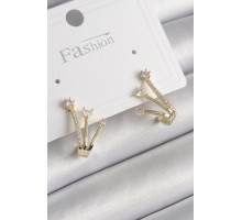 Pirinç Gold Renk Zirkon Taşlı Kadın Küpe - TJ-BKP9963