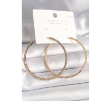 Pirinç Gold Renk Zirkon Taşlı Halka Model Kadın Küpe - TJ-BKP10015
