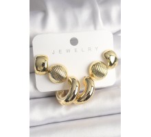 Gold Renk Kalp Halka Model CCB Plastik Kadın Küpe Seti - TJ-BKP10024