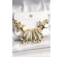 Gold Renk Yıldız Deniz Kabuğu Model CCB Plastik Kadın Küpe Seti - TJ-BKP10032