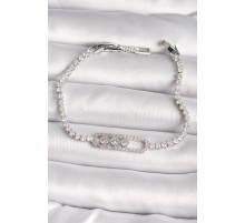 Pirinç Gümüş Renk Su Yolu Zirkon Taşlı Messika Model Kadın Bileklik - TJ-BB6628