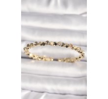 Pirinç Gold Renk Zirkon Taşlı Küp Dorika Model Kadın Bileklik - TJ-BB6635