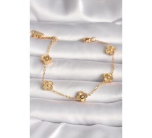 316L Çelik Gold Renk Baby Boy Yonca Model İşleme Detay Kadın Bileklik - TJ-BB6641