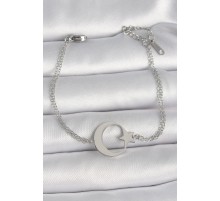 316L Çelik Gümüş Renk Ay Yıldız Model Kadın Bileklik - TJ-BB6662