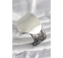 Siyah Mermer Desen Akrilik Pilastik Gümüş Plaka Model Vintage Kadın Bilezik - TJ-BB6669