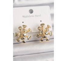 Pirinç Gold Renk Petek Model Kadın Küpe - TJ-BKP10070