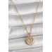 316L Çelik Gold Renk Zincir Zirkon Taşlı Kalp Model Kadın Kolye - TJ-BKO9786