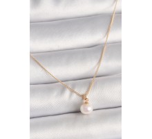 Pirinç Gold Renk İnci Model Kadın Kolye - TJ-BKO9832