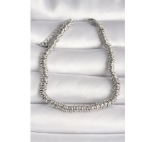 316L Çelik Gümüş Renk Minimal Çoklu Halka Model Kadın Bileklik - TJ-BB6757