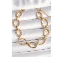 316L Çelik Gold Renk Halka Zincir Model Kadın Bileklik - TJ-BB6774