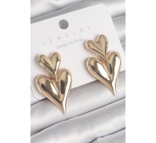 Pirinç Gold Renk Sallantı Kalp Model Kadın Küpe - TJ-BKP10233