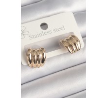 Pirinç Gold Renk İşlemeli Yarım Halka Model Kadın Küpe - TJ-BKP10240