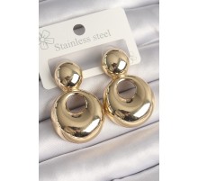 Pirinç Gold Renk Bomba Halka Model Kadın Küpe - TJ-BKP10254