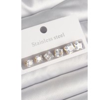316L Çelik Gold Renk Kare Zirkon Taş Model Kadın Küpe Seti - TJ-BKP10304