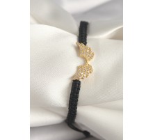 Pirinç Gold Renk Zirkon Taşlı Kanat Figür Asansörlü Makrome Model Kadın Bileklik - TJ-BB6803