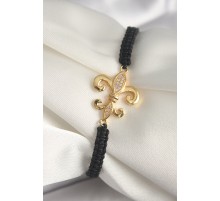 Pirinç Gold Renk Zirkon Taşlı Zambak Figür Asansörlü Makrome Model Kadın Bileklik - TJ-BB6807