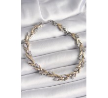 Pirinç Gold Renk Mix Renk Zirkon Taşlı Yaprak Model VIP Seri Kadın Bileklik - TJ-BB6810