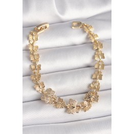 Pirinç Gold Renk Zirkon Taşlı Kelebek Model Zincir Kadın Bileklik TJ-BB6834