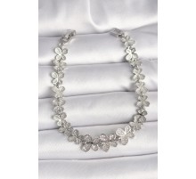 Pirinç Gümüş Renk Zirkon Taşlı Yonca Model Kadın Bileklik - TJ-BB6846