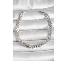 Pirinç Gümüş Renk Zirkon Taşlı Ok Model Kadın Bileklik - TJ-BB6852