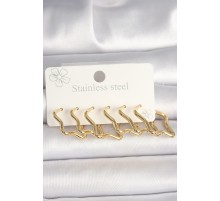 316L Çelik Gold Renk Yıldız Model Kadın Küpe Seti - TJ-BKP10352