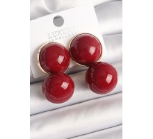 Pirinç Gold Renk Kırmızı Boncuk Model Kadın Küpe - TJ-BKP10361