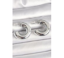 Pirinç Gümüş Renk Yarım Halka Model CCB Kadın Küpe - TJ-BKP10374