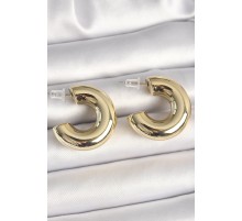Pirinç Gold Renk Yarım Halka Model CCB Kadın Küpe - TJ-BKP10375