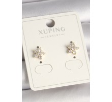 Pirinç Gold Renk Zirkon Taşlı Çiçek Model Xuping Kadın Küpe - TJ-BKP10380