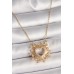 316L Çelik Gold Renk Zirkon Taşlı Kalp Model Kadın Kolye - TJ-BKO9920