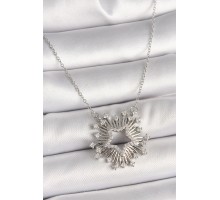 316L Çelik Gümüş Renk Zirkon Taşlı Yıldız Model Kadın Kolye - TJ-BKO9921