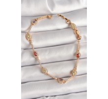 Pirinç Gold Renk Renkli Damla Zirkon Taşlı Kadın Bileklik - TJ-BB6874