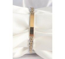 316L Çelik Gold Gümüş Renk Zincir Künye Model Erkek Bileklik - TJ-EB3714