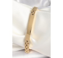 316L Çelik Gold Renk Zincir Künye Model Erkek Bileklik - TJ-EB3716