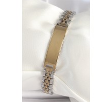 316L Çelik Gold Gümüş Renk Kalın Zincir Künye Model Erkek Bileklik - TJ-EB3717