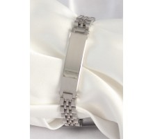 316L Çelik Gümüş Renk Zincir Künye Model Erkek Bileklik - TJ-EB3718