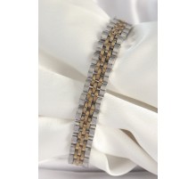 316L Çelik Gold Gümüş Renk Zincir Model Erkek Bileklik - TJ-EB3720