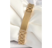 316L Çelik Gold Renk Zincir Künye Model Erkek Bileklik - TJ-EB3725