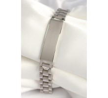 316L Çelik Gümüş Renk Zincir Künye Model Erkek Bileklik - TJ-EB3726