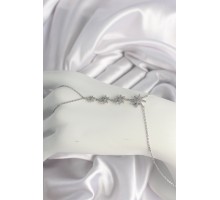 Pirinç Gümüş Renk Zirkon Taşlı Kutup Yıldızı Model Kadın Şahmeran - TJ-SN612